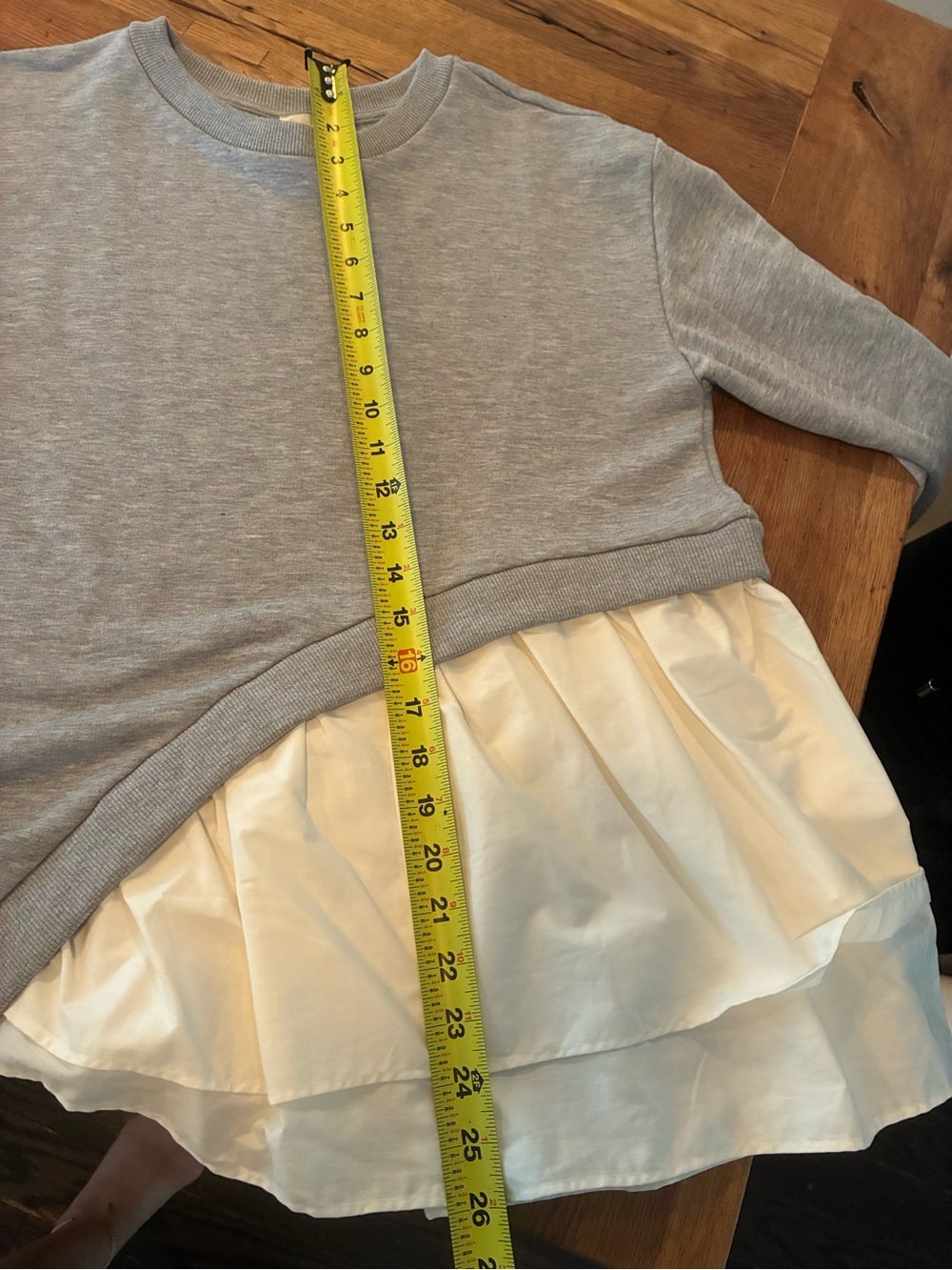 Maeve Gray Layered Ruffle Hem Sweatshirt - Picture 5 of 7